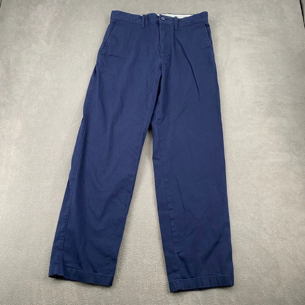 J.Crew Flex Relaxed Fit Chino Pants Mens 29x30 Navy Blue Cotton Stretch Trousers